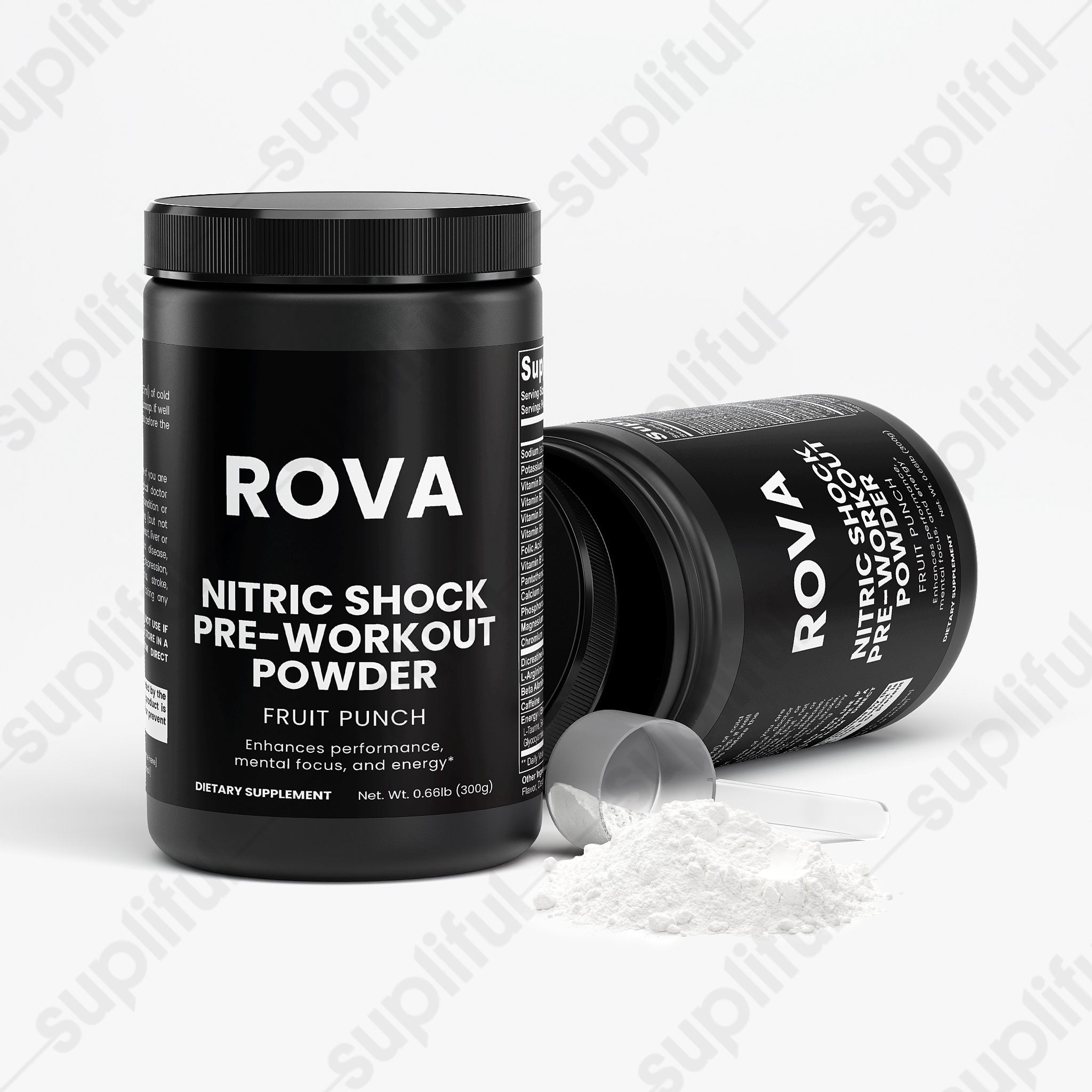 Nitric Shock Pre-Workout Powder (Fruit Punch) — top-down view of container