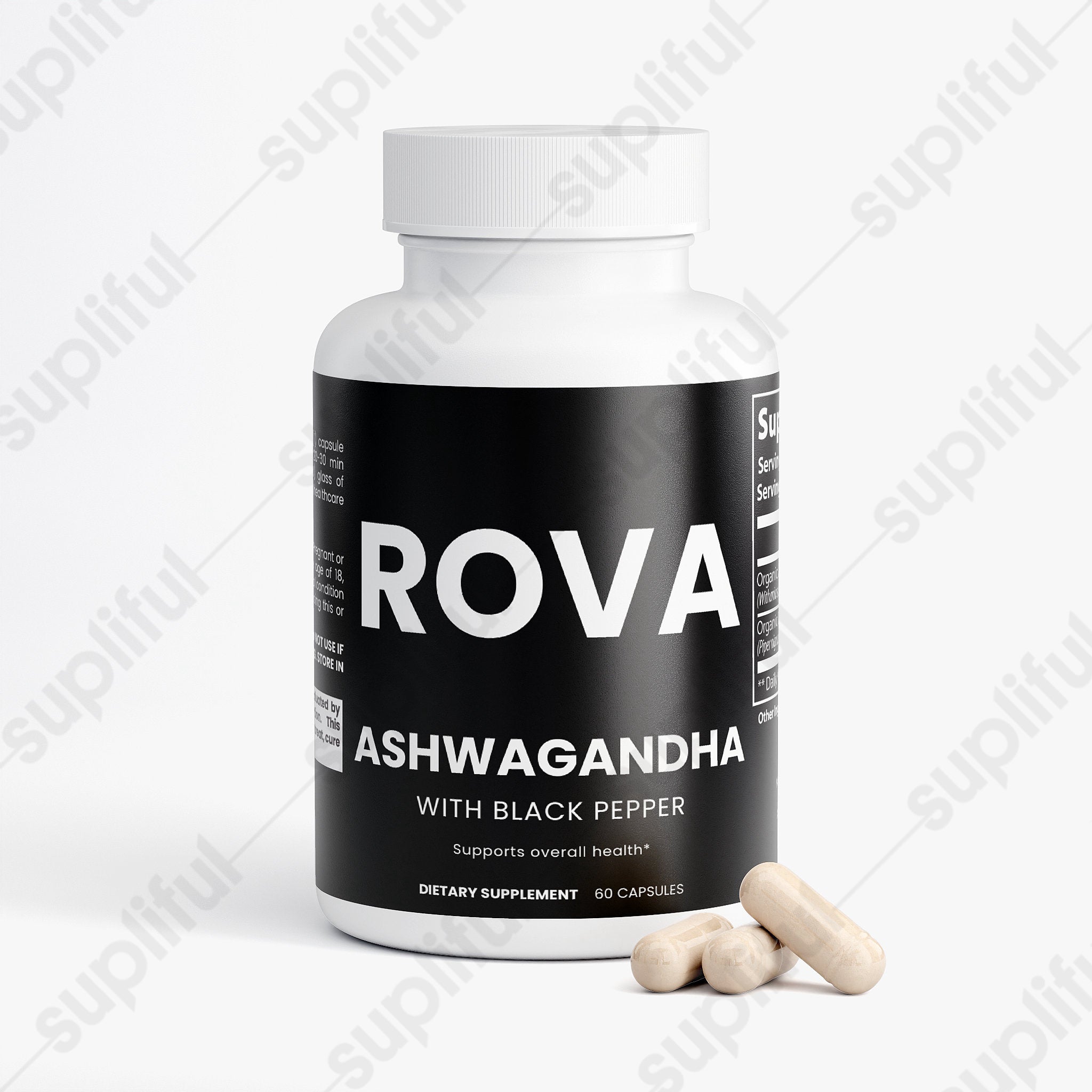 Ashwagandha — angled product shot showing label detail and brand mark