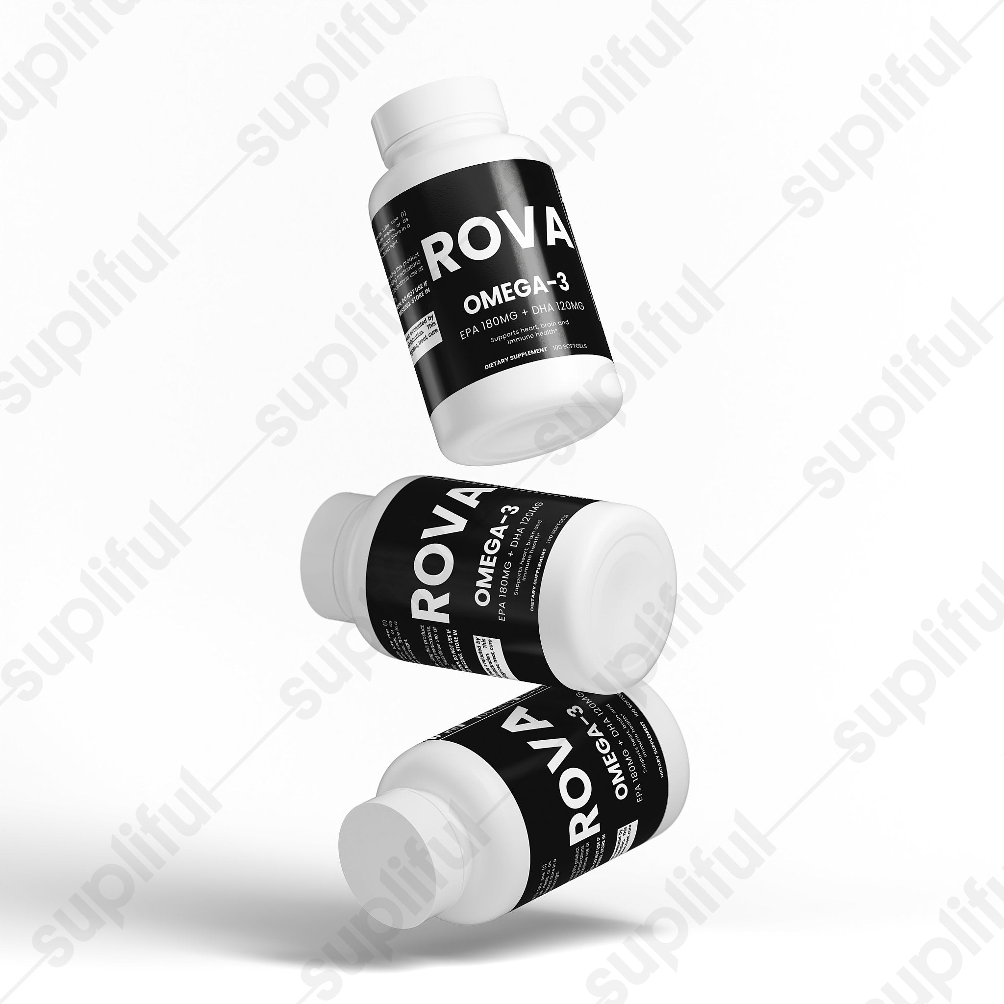 Omega-3 EPA 180mg + DHA 120mg — top-down view of container
