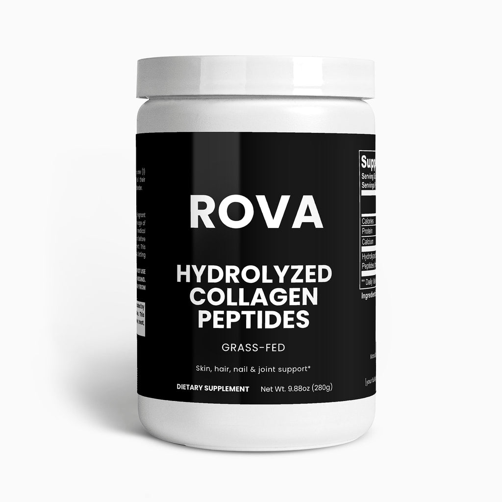 Grass-Fed Hydrolyzed Collagen Peptides — front of container on white background, dietary supplement label visible