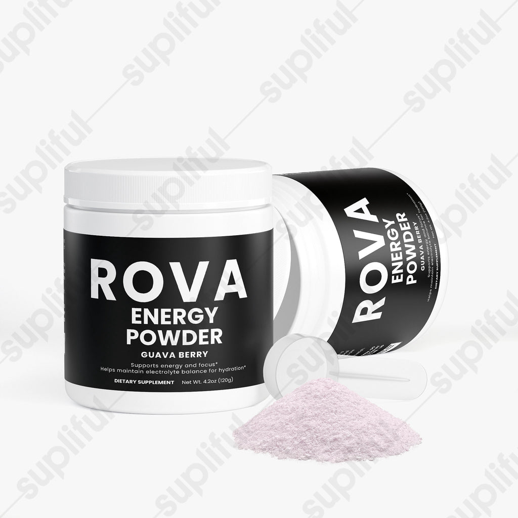 Energy Powder (Guava Berry) — top-down view of container