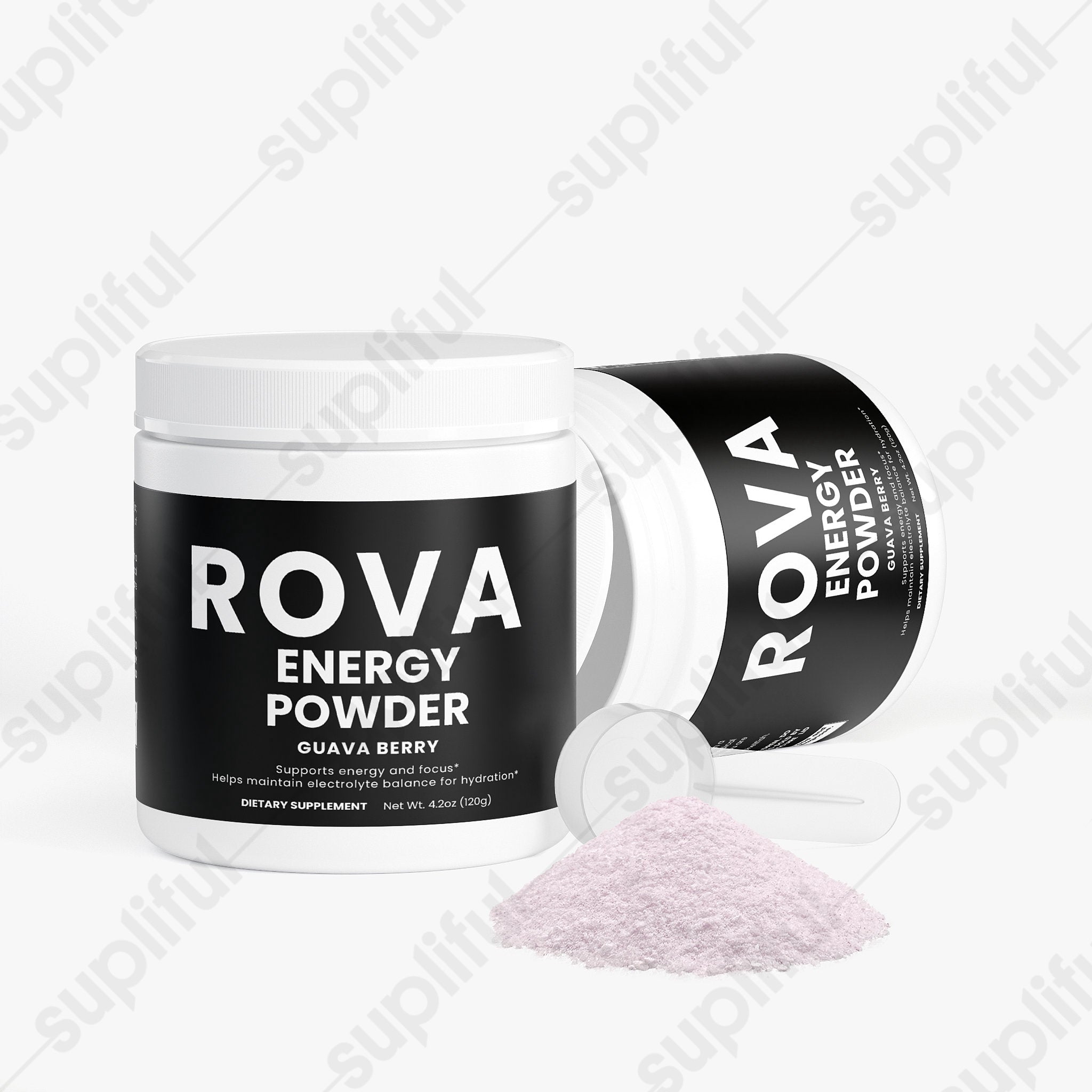 Energy Powder (Guava Berry) — top-down view of container