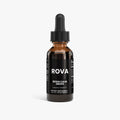 Reishi Calm Drops tincture bottle with dropper, displayed with reishi mushroom, supporting relaxation and restful sleep