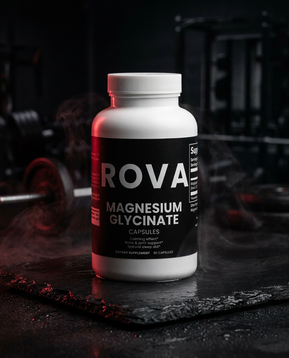 ROVA Magnesium Glycinate - dark cinematic hero